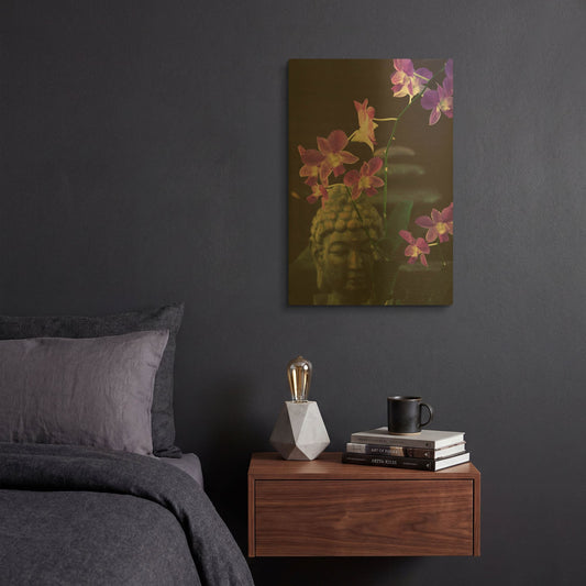 'Zen Purple Orchids' By Elena Ray Gold Metal Wall Art