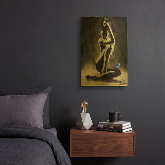 'Verity And Hope' By Loui Jover Gold Metal Wall Art