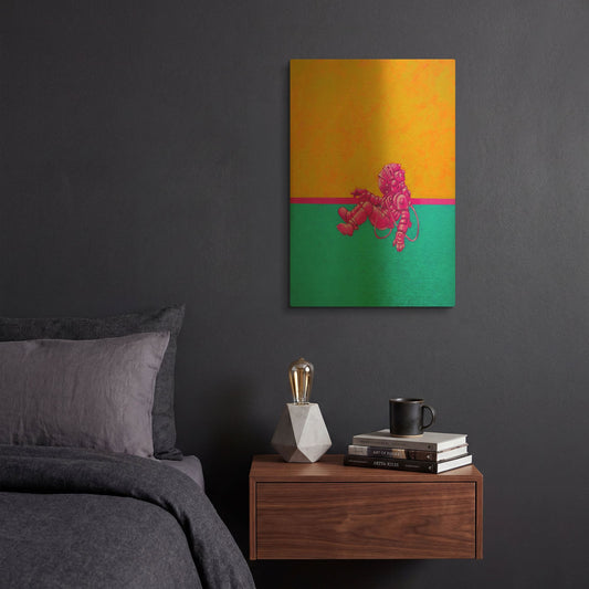 'Hallo Spaceboy I' By Craig Snodgrass Gold Metal Wall Art