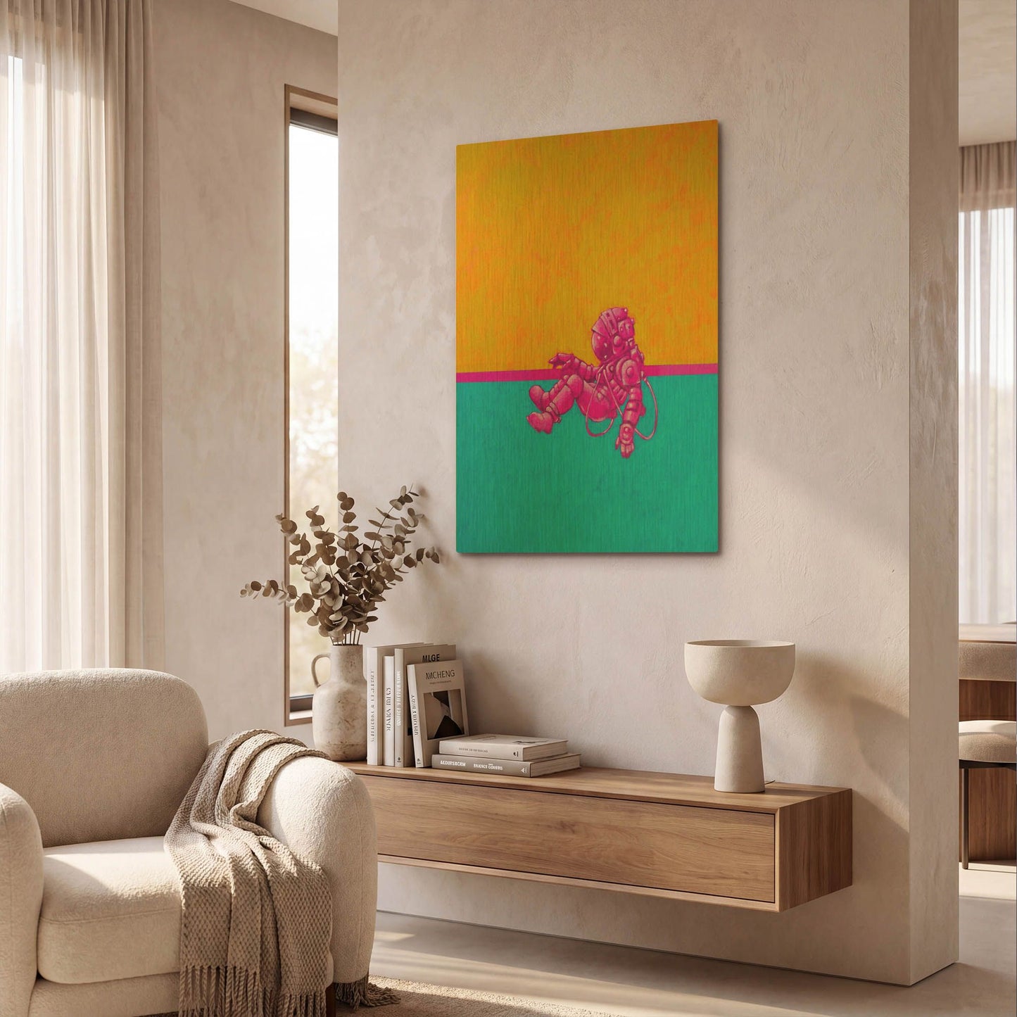 'Hallo Spaceboy I' By Craig Snodgrass Gold Metal Wall Art