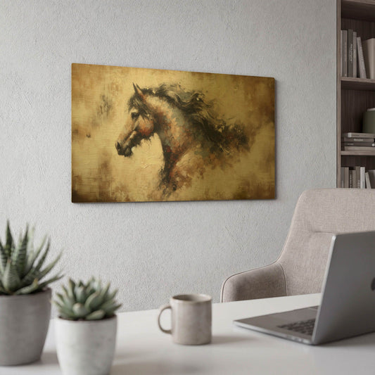 'Brown Horse' By Rich Monet Gold Metal Wall Art