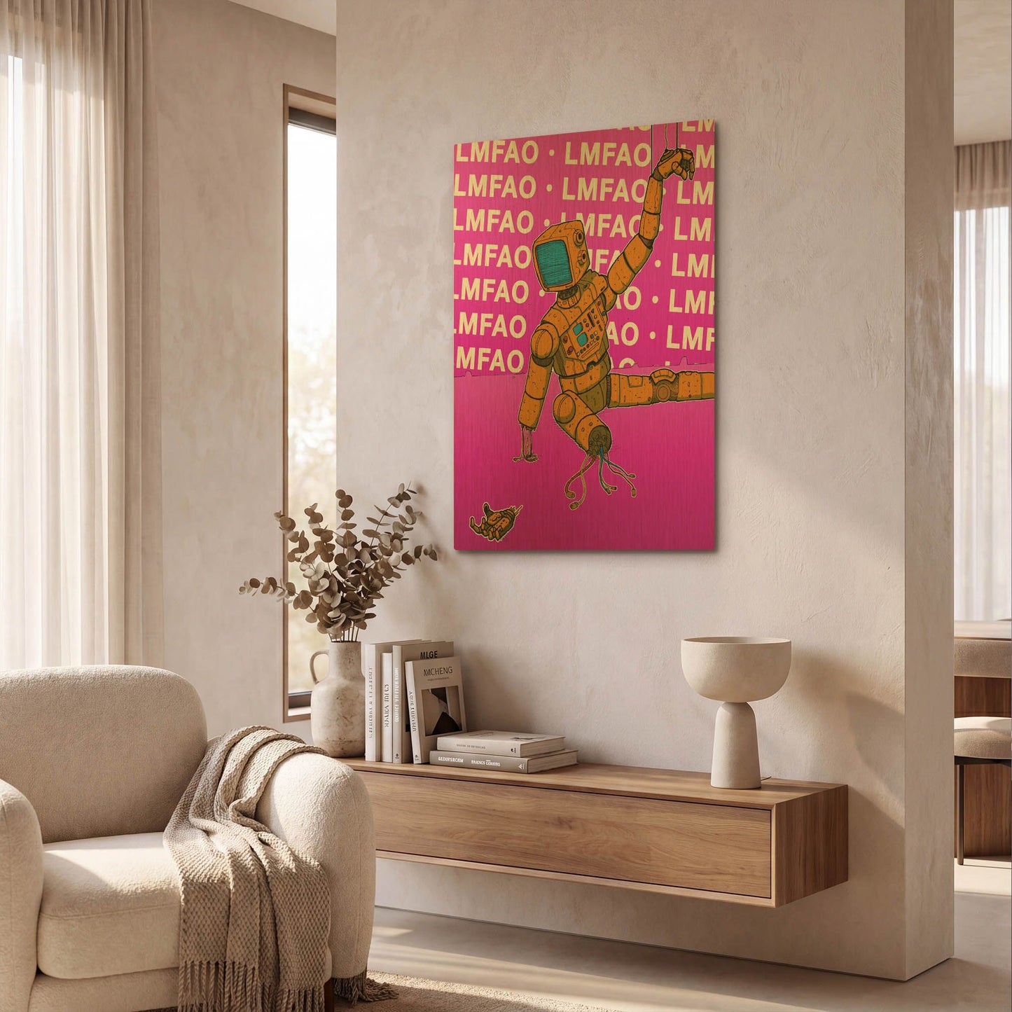 'Lmfao' By Craig Snodgrass Gold Metal Wall Art