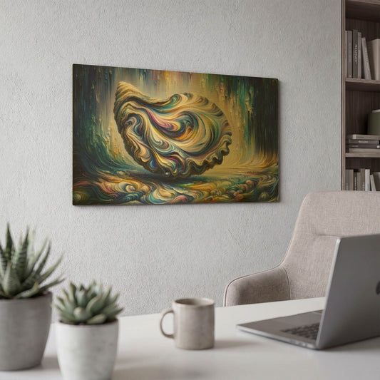 'Purple Oyster' By Rich Monet Gold Metal Wall Art