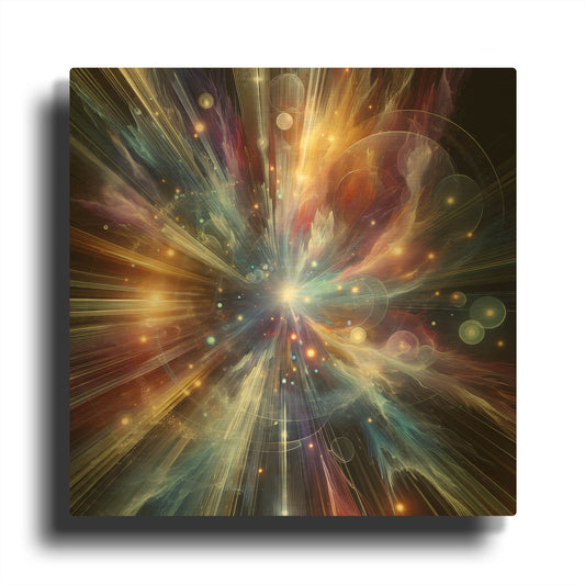 'Space Explosion' By Rich Monet Gold Metal Wall Art