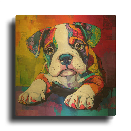 'Woof American Bully' By Rich Monet Gold Metal Wall Art