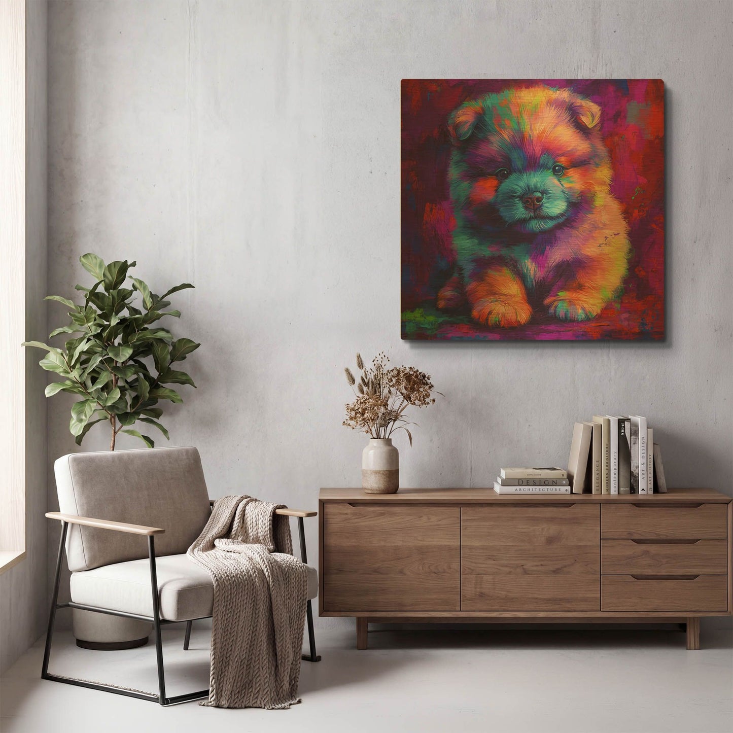 'Woof Chow Chow' By Rich Monet Gold Metal Wall Art