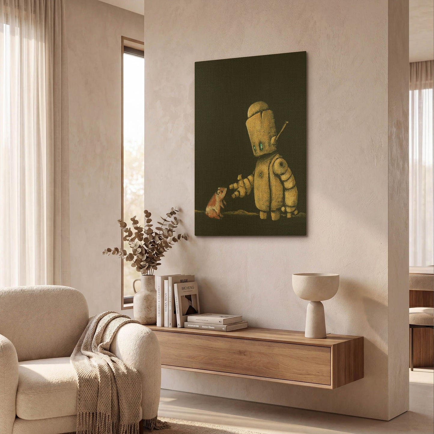 'We Bot Paintings 14' By Craig Snodgrass Gold Metal Wall Art