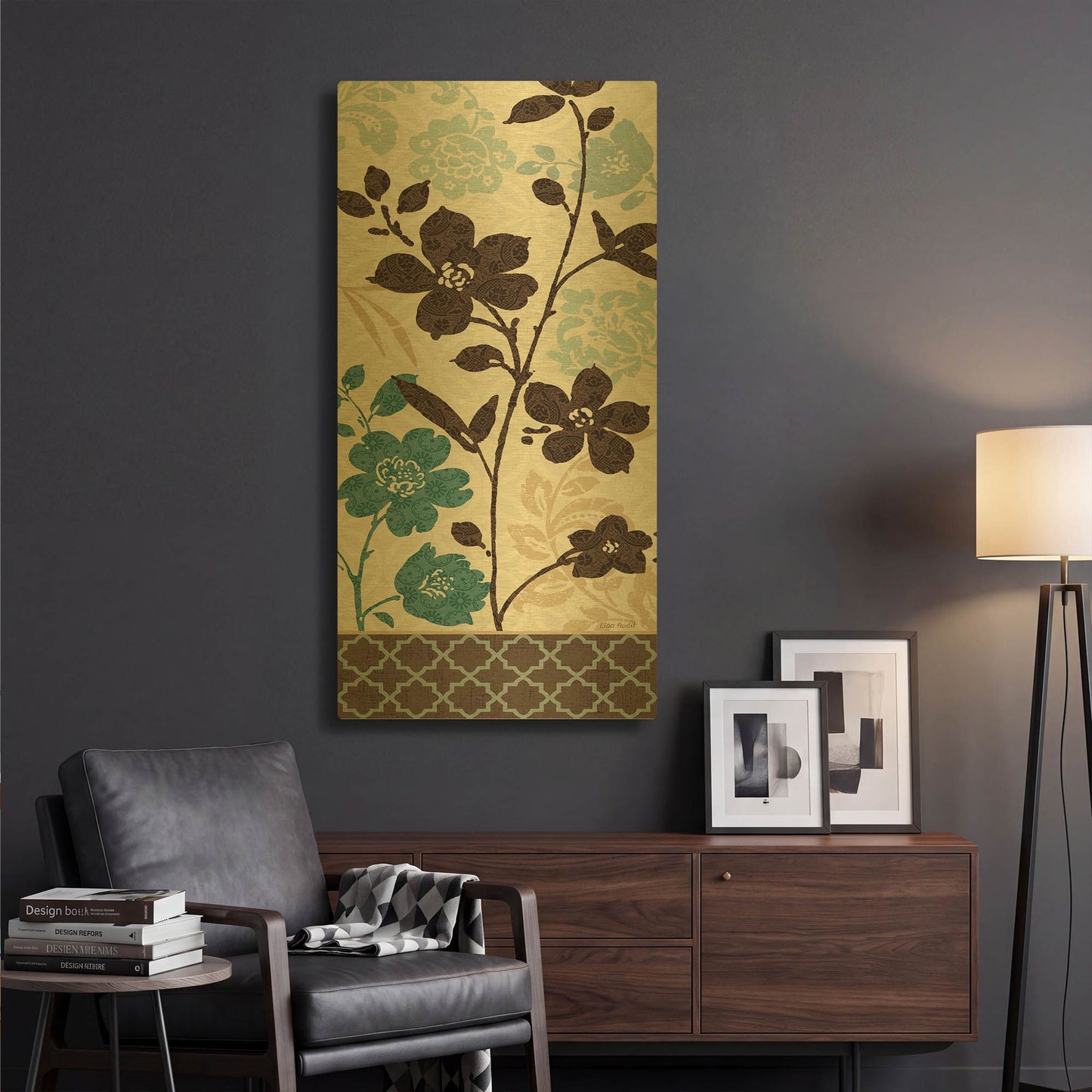 'Botanical Touch II' By Lisa Audit Gold Metal Wall Art