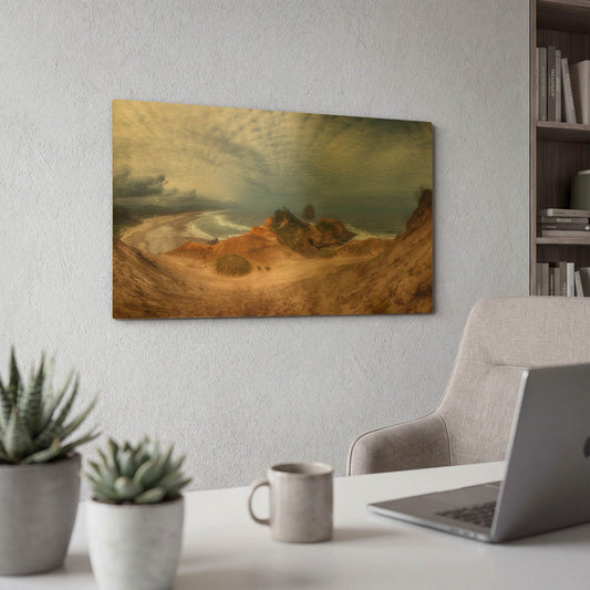 'Kiwanda Pano' By Darren White Gold Metal Wall Art