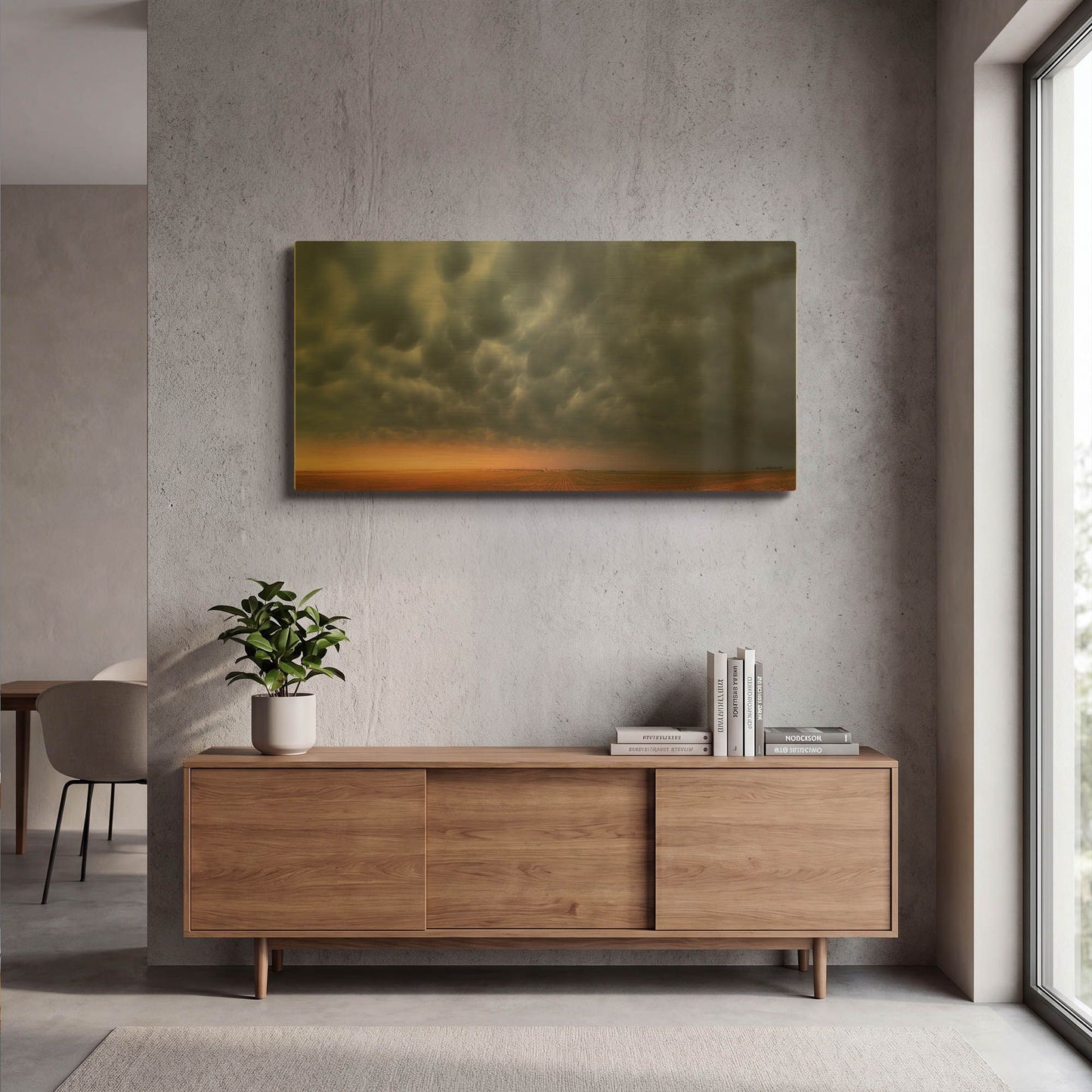 'Mammatus over Madrid copy' By Darren White Gold Metal Wall Art