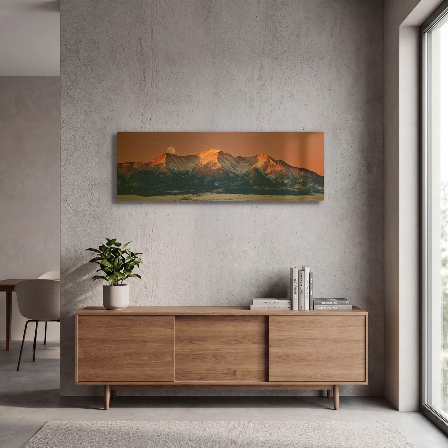 'Mount Princeton Moonset at Sunrise' By Darren White Gold Metal Wall Art