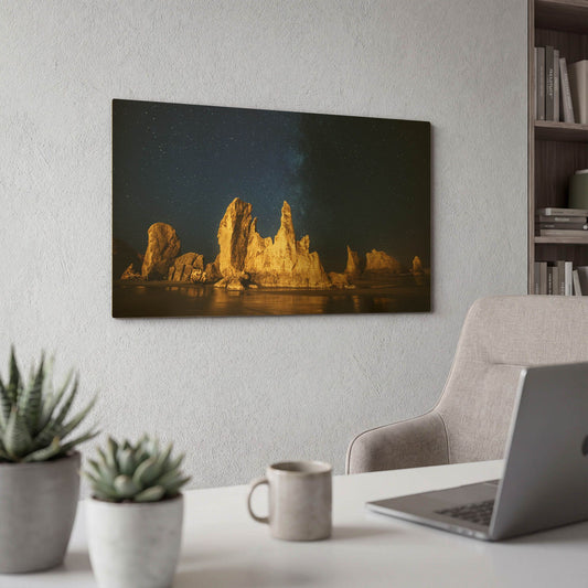 'Oregon NightsMaster' By Darren White Gold Metal Wall Art