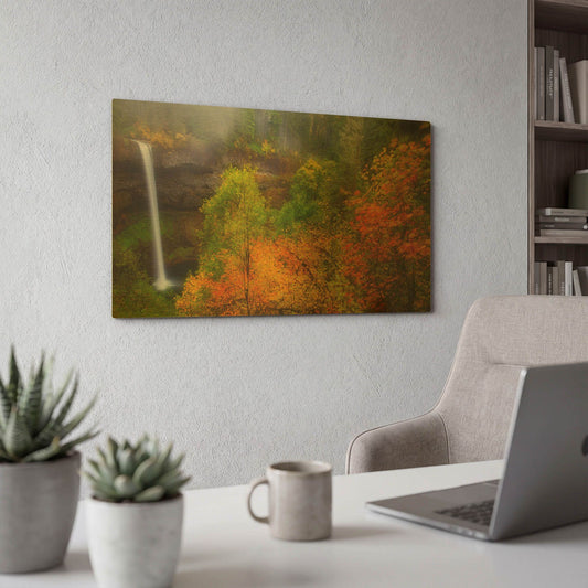 'Silver Falls Pano' By Darren White Gold Metal Wall Art