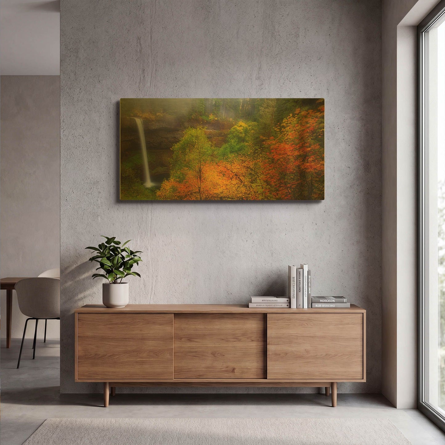 'Silver Falls Pano' By Darren White Gold Metal Wall Art