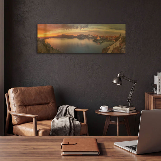 'Volcanic Sunset' By Darren White Gold Metal Wall Art