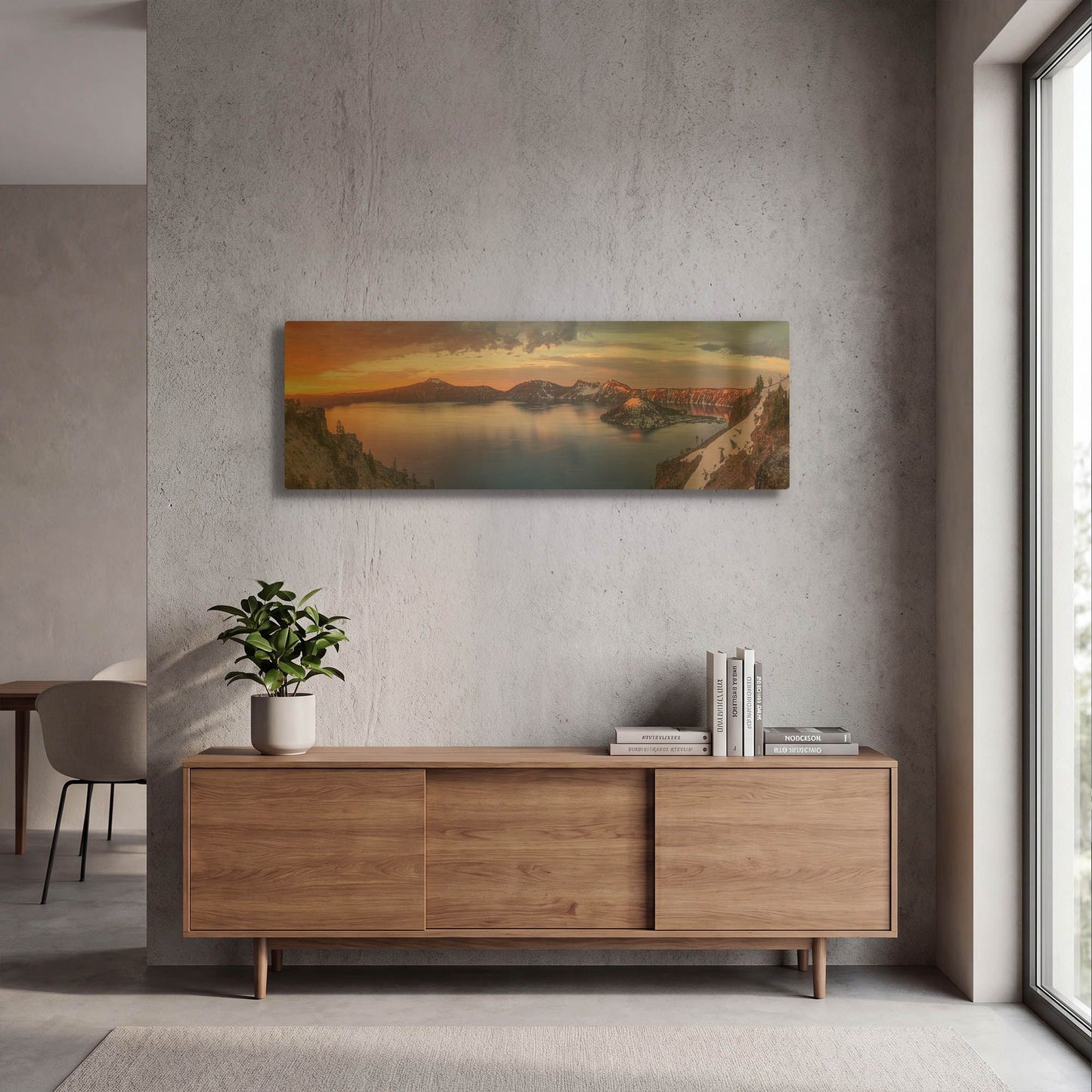 'Volcanic Sunset' By Darren White Gold Metal Wall Art