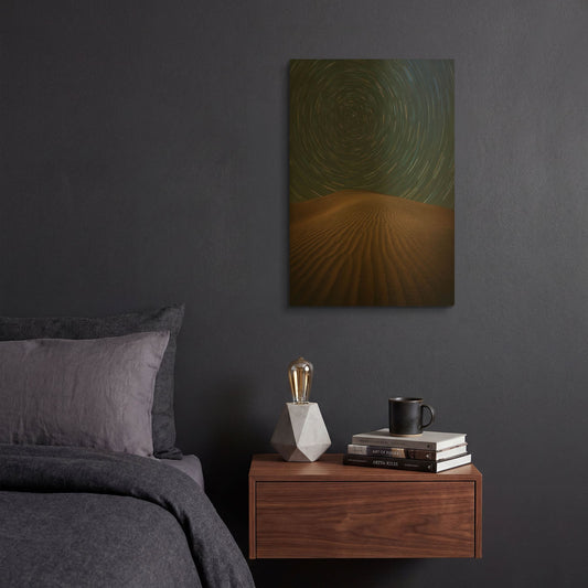'Alone on the Dunes' By Darren White Gold Metal Wall Art