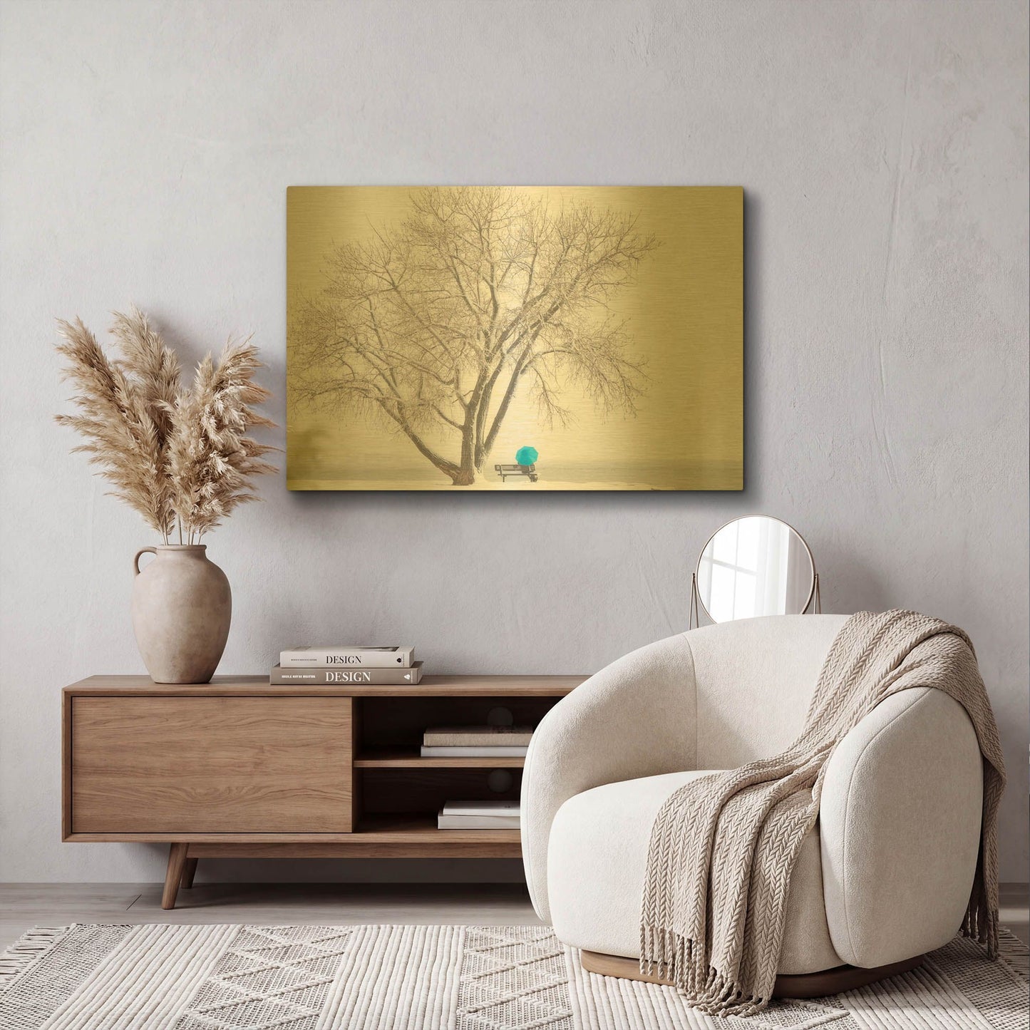 'Another Winter Alone copy' By Darren White Gold Metal Wall Art
