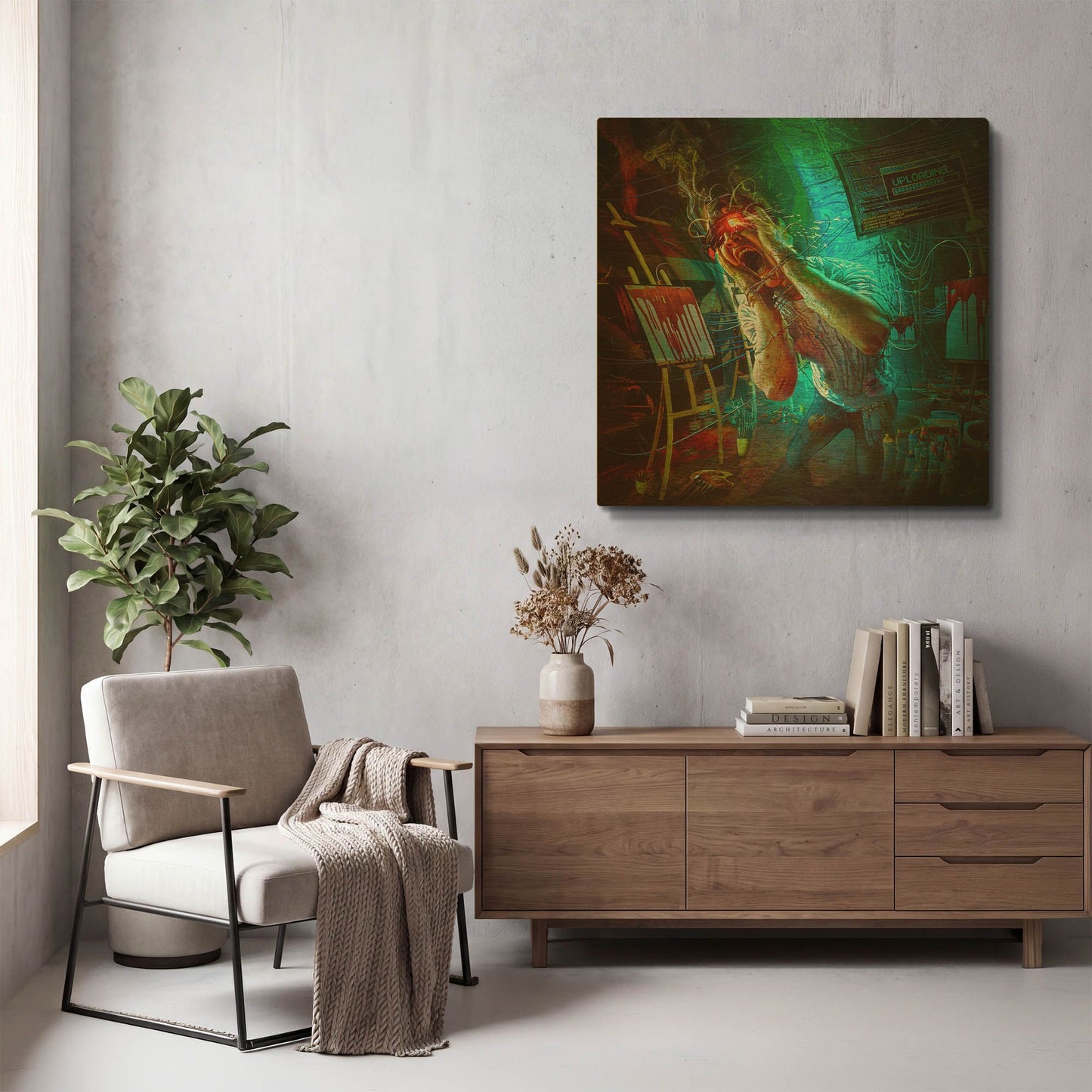 'State of the Art' By Mario Sanchez Nevado Gold Metal Wall Art