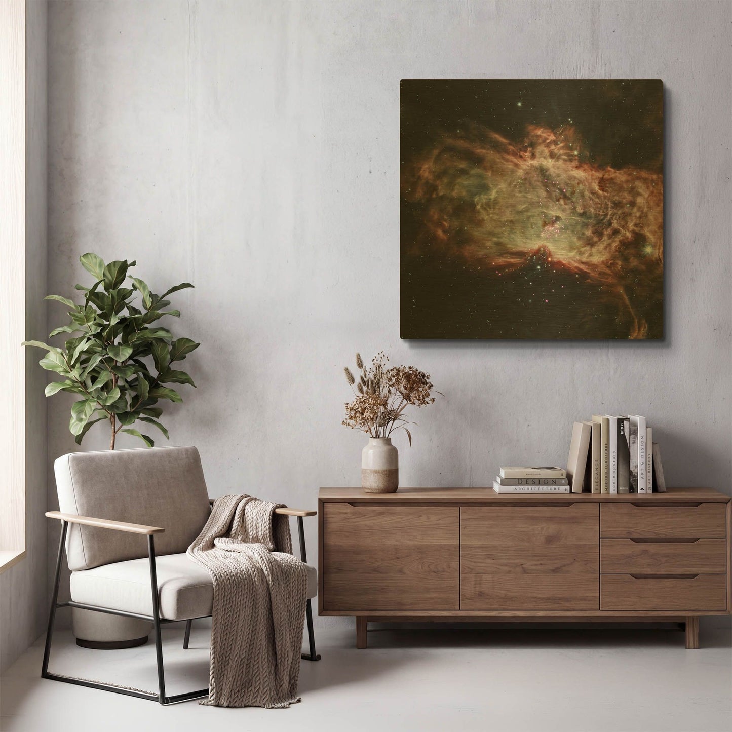 'Flame Nebula' By NASA Space Photos Gold Metal Wall Art