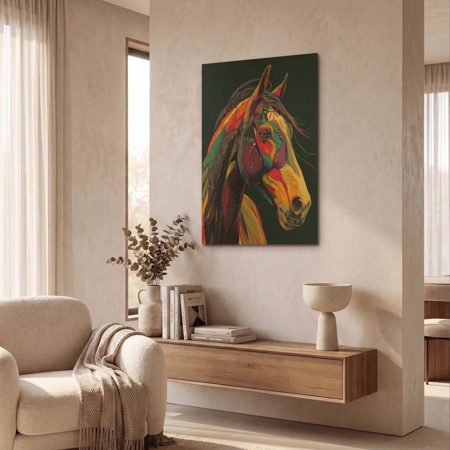 'Colorful Farm Horse2' By Rich Monet Gold Metal Wall Art