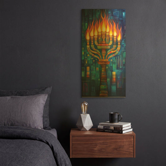 'Hanukkah Menorah' By Rich Monet Gold Metal Wall Art