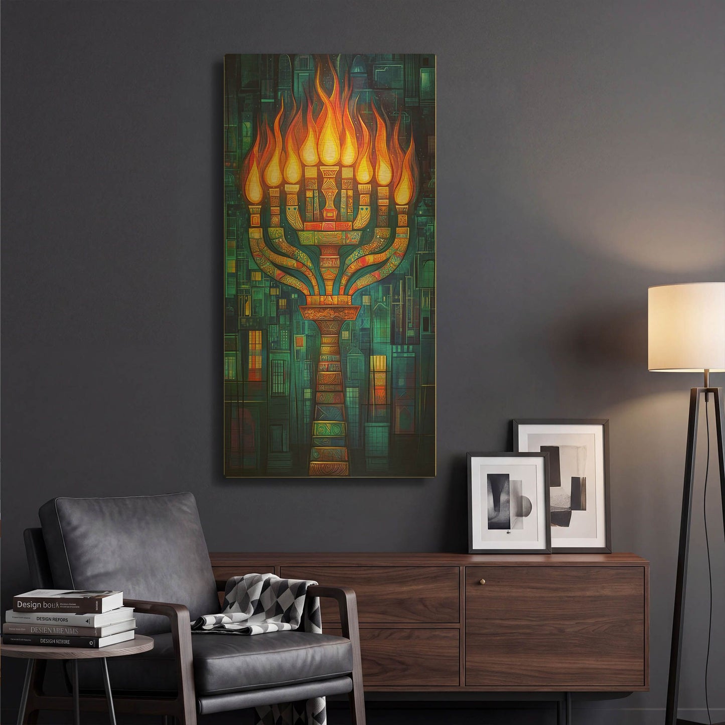 'Hanukkah Menorah' By Rich Monet Gold Metal Wall Art