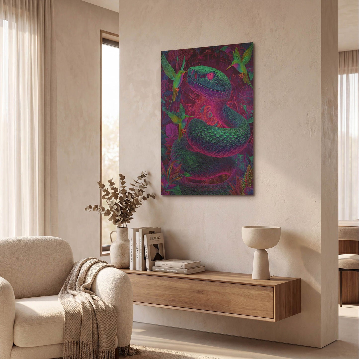 'Snake Land 2' By Rich Monet Gold Metal Wall Art