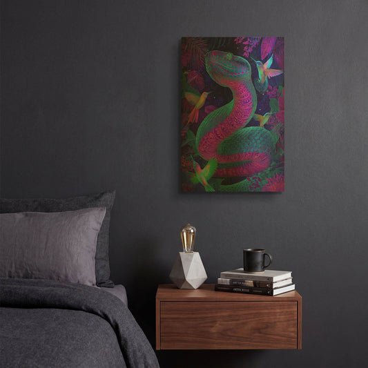 'Snake Land' By Rich Monet Gold Metal Wall Art
