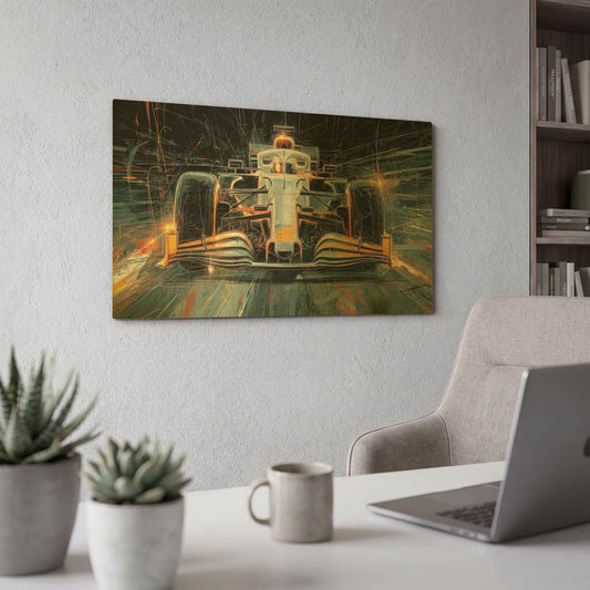 'Speed Demon Papaya' By Rich Monet Gold Metal Wall Art