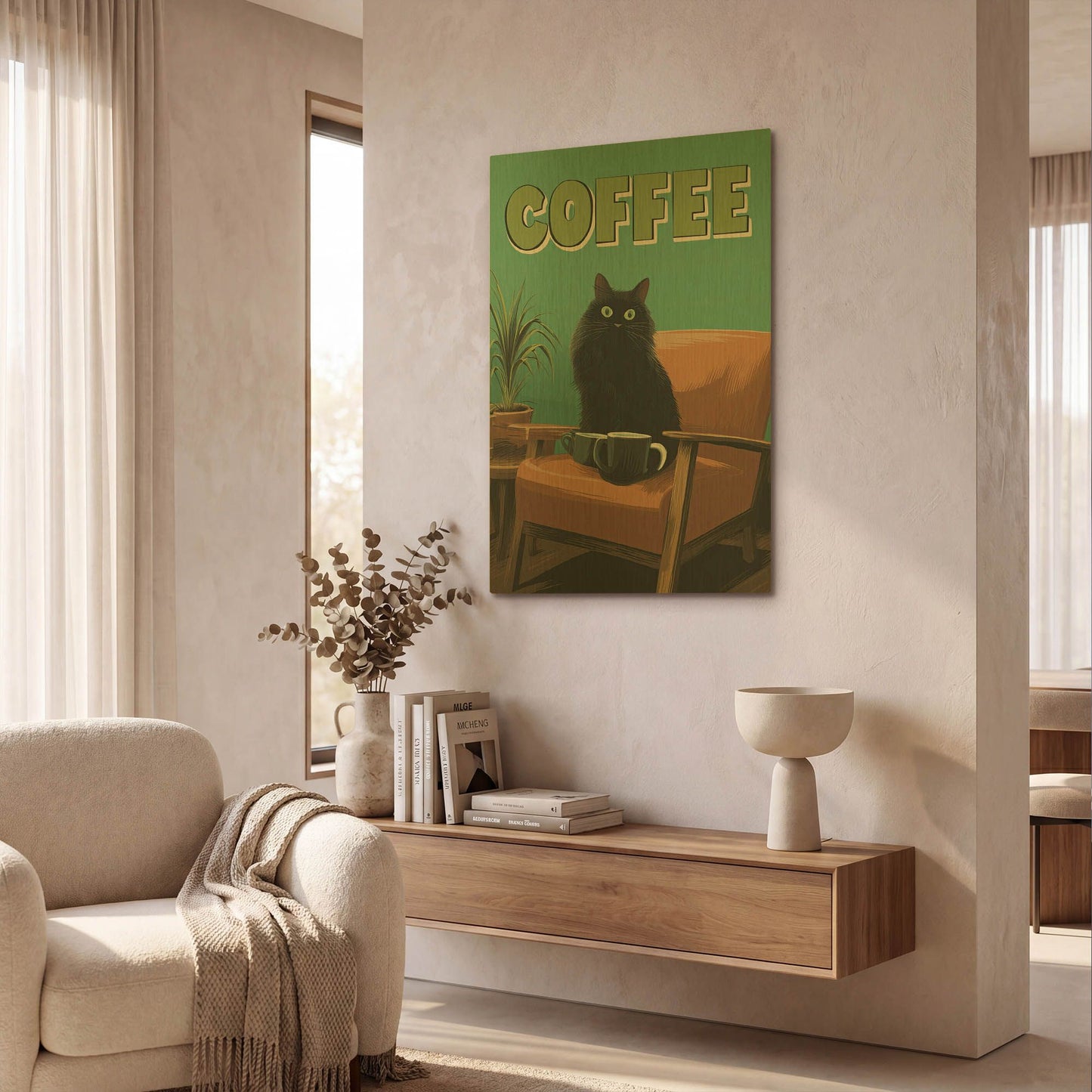 'Too Much Coffee' By Rich Monet Gold Metal Wall Art