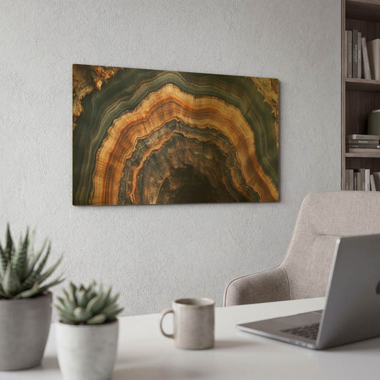 'Petrified Tree Trunk 2' By Rich Monet Gold Metal Wall Art