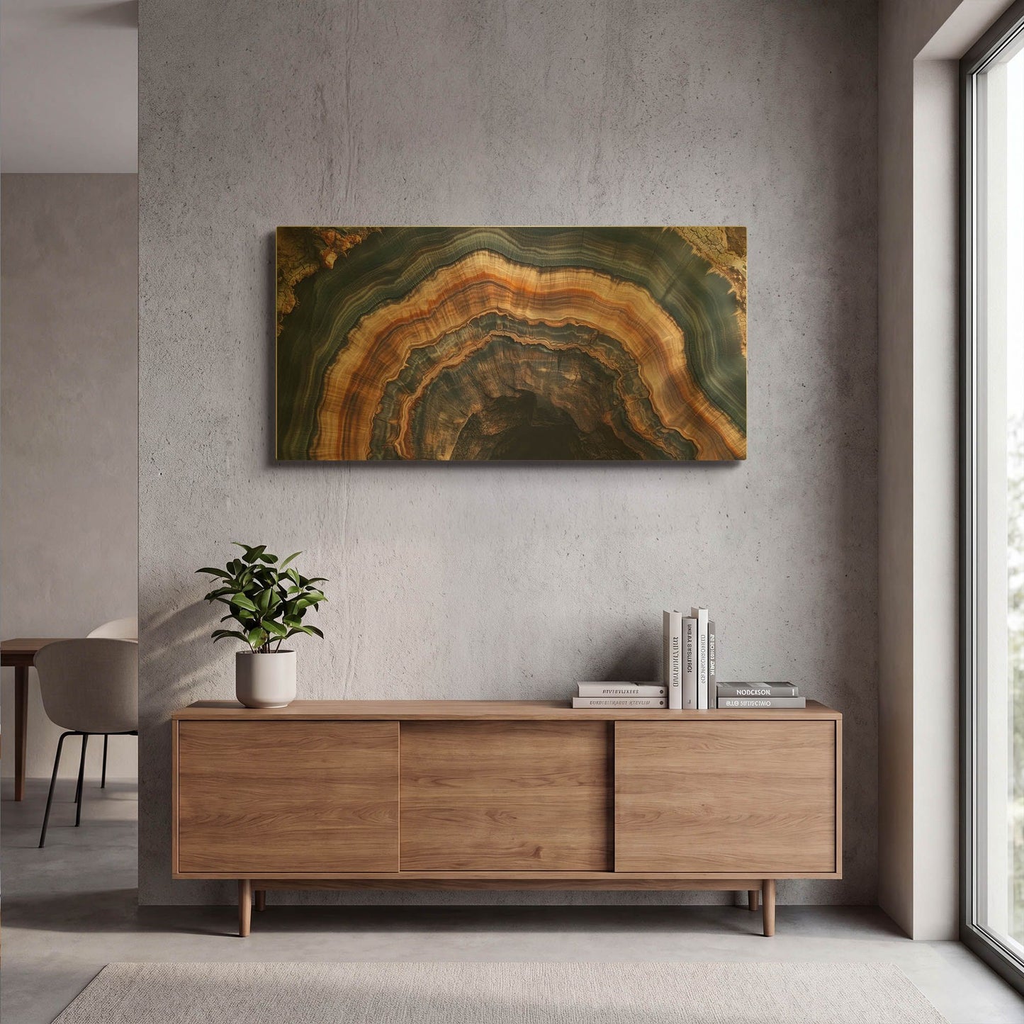 'Petrified Tree Trunk 2' By Rich Monet Gold Metal Wall Art