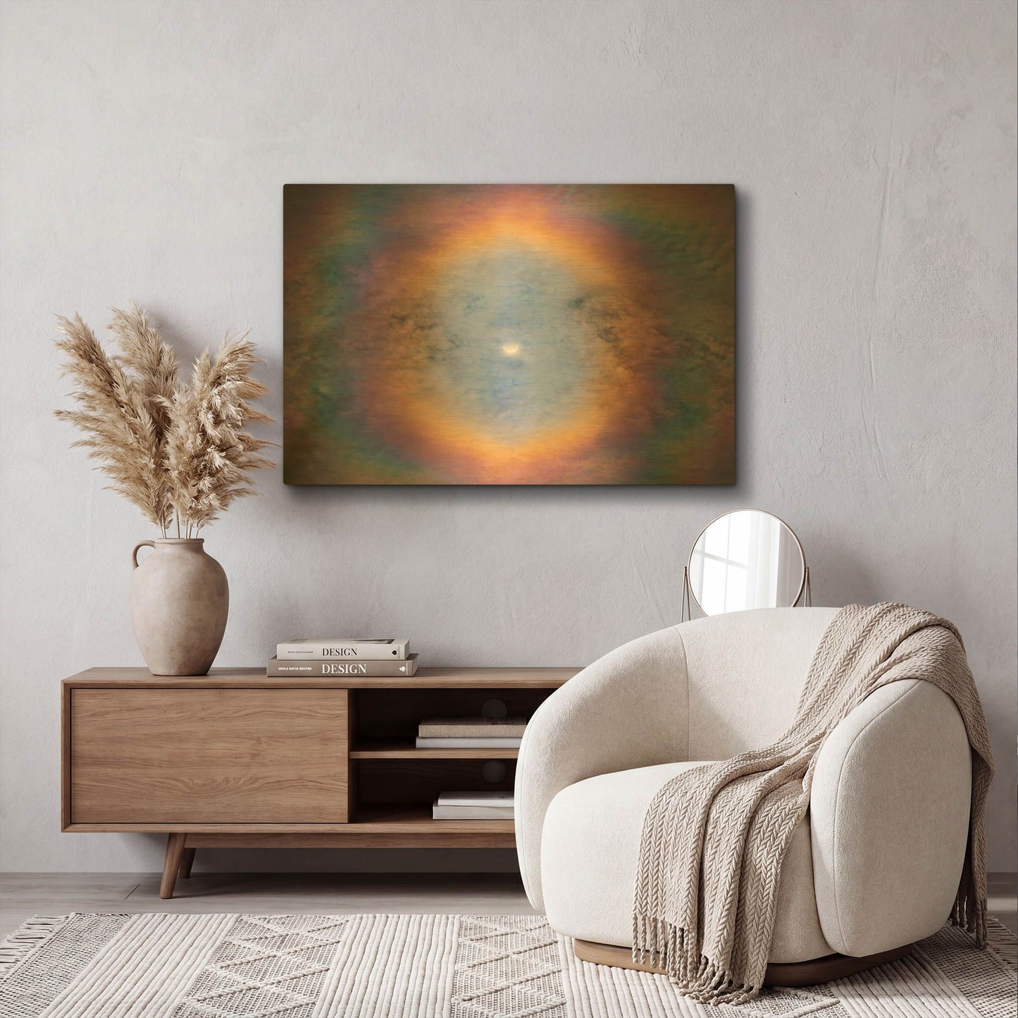 'Eye of the Eclipse Final' By Darren White Gold Metal Wall Art