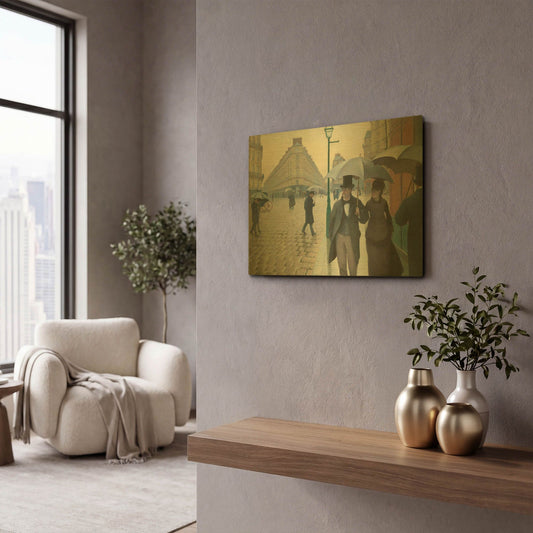 'Paris Street; Rainy Day' By LUXE Gold Metal Wall Art