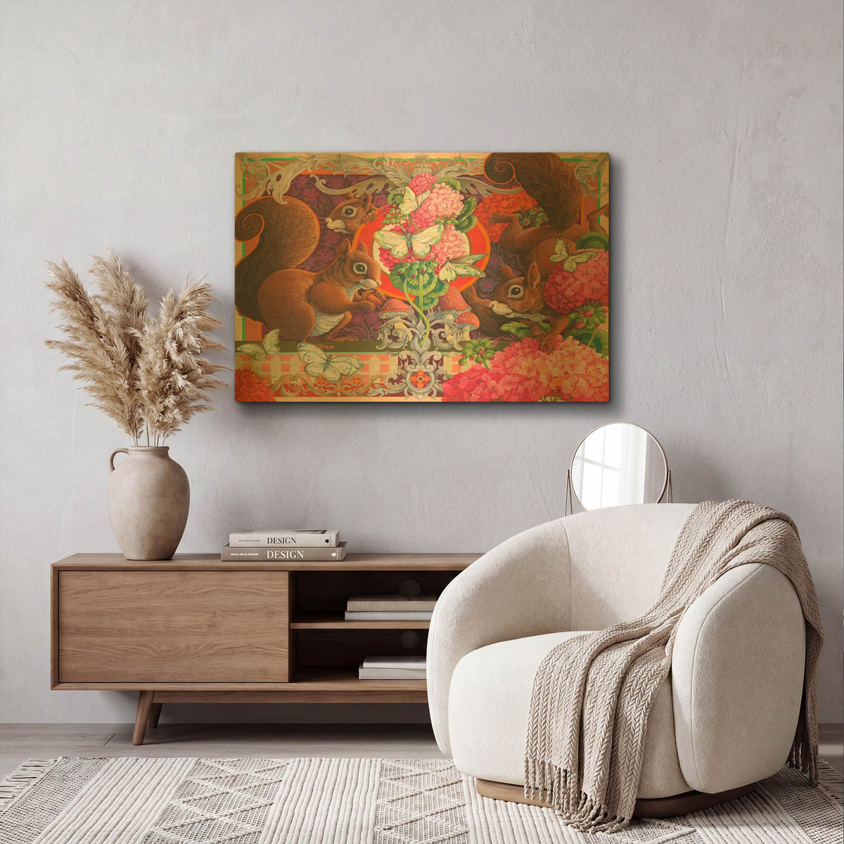 'Backyard Playmates' By David Galchutt Gold Metal Wall Art