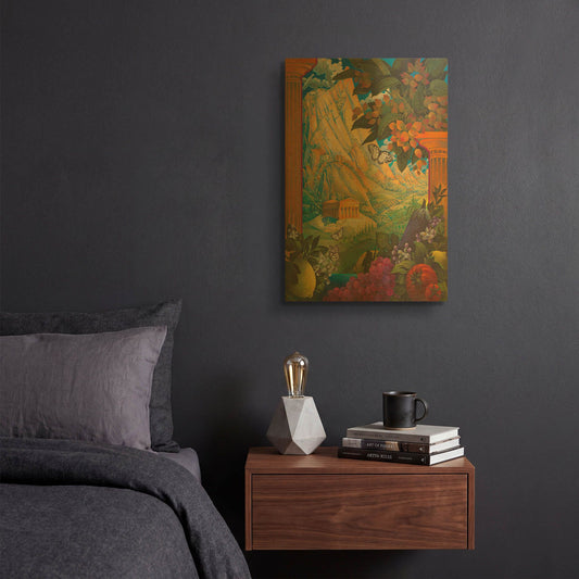 'Sicilian Dreamscape' By David Galchutt Gold Metal Wall Art