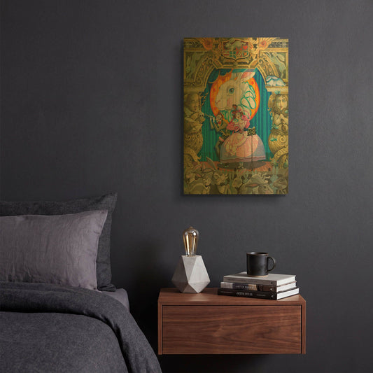 'The Rabbit Recital' By David Galchutt Gold Metal Wall Art