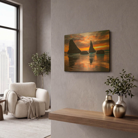 'Late Night Cloud Dance' By Darren White Gold Metal Wall Art