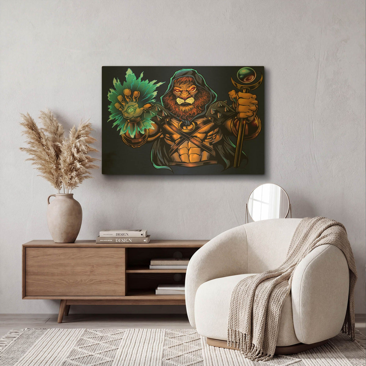 'Lion Warrior' By Flyland Designs Gold Metal Wall Art