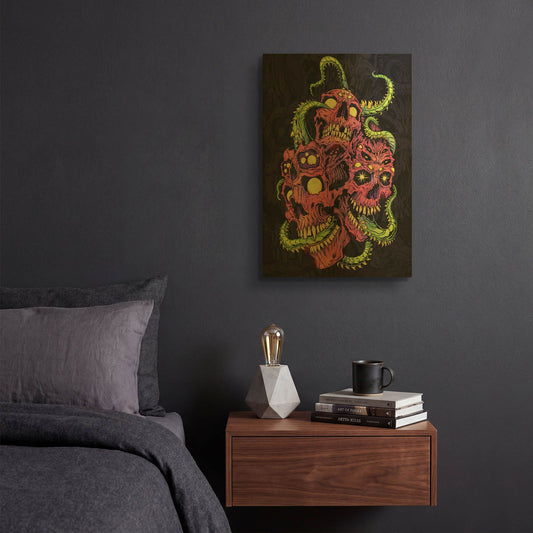 'Skull And Tentacles Isolated' By Flyland Designs Gold Metal Wall Art