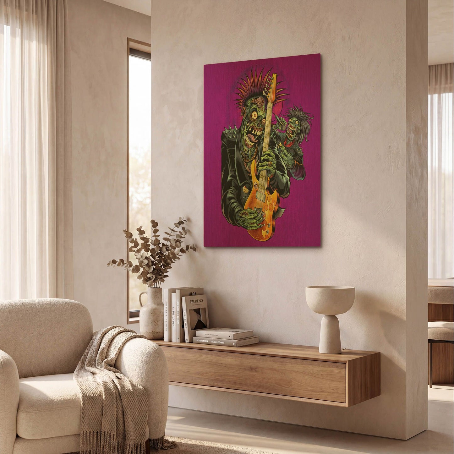 'Zombie Rock Star' By Flyland Designs Gold Metal Wall Art