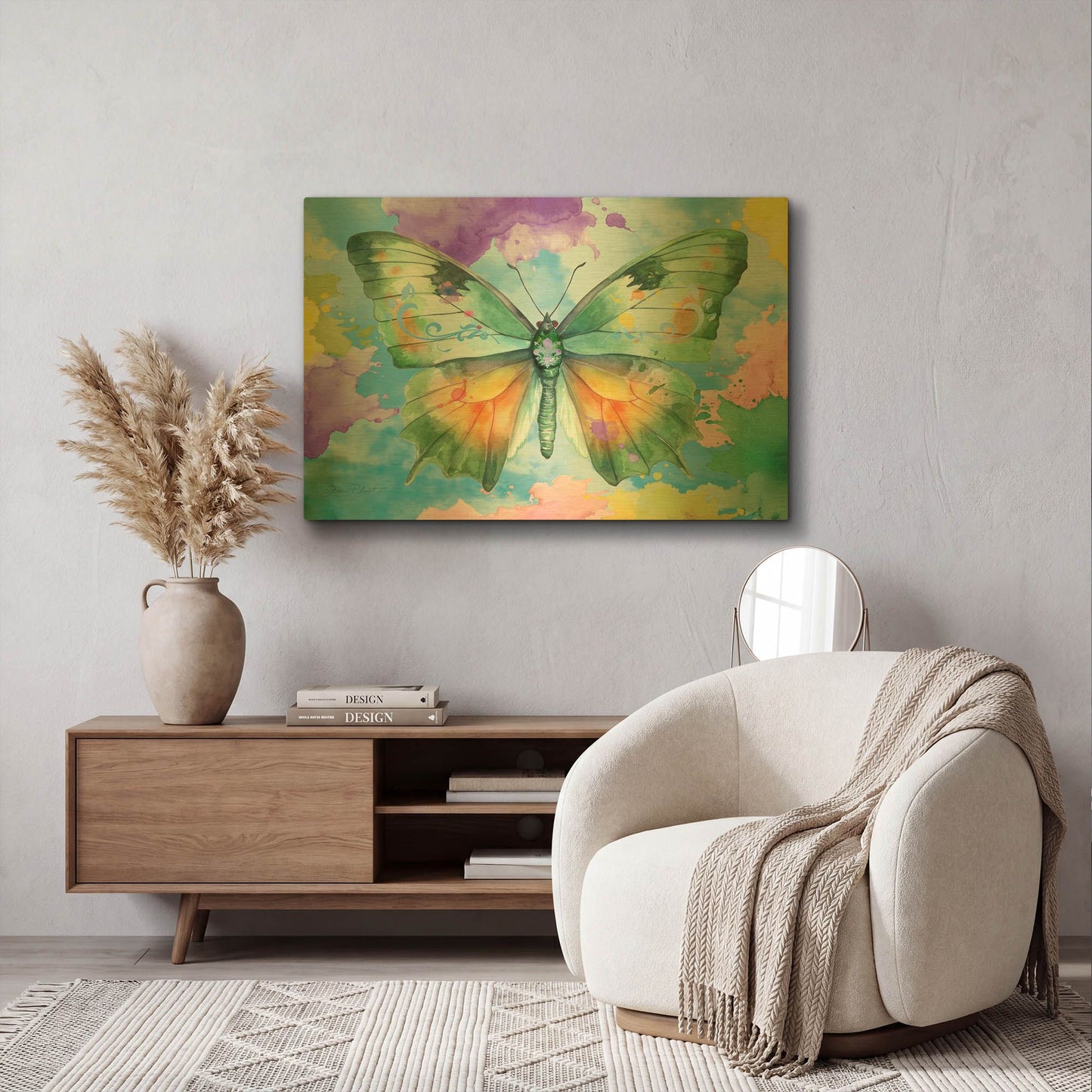 'Abstract Butterfly D' By Jean Plout Gold Metal Wall Art