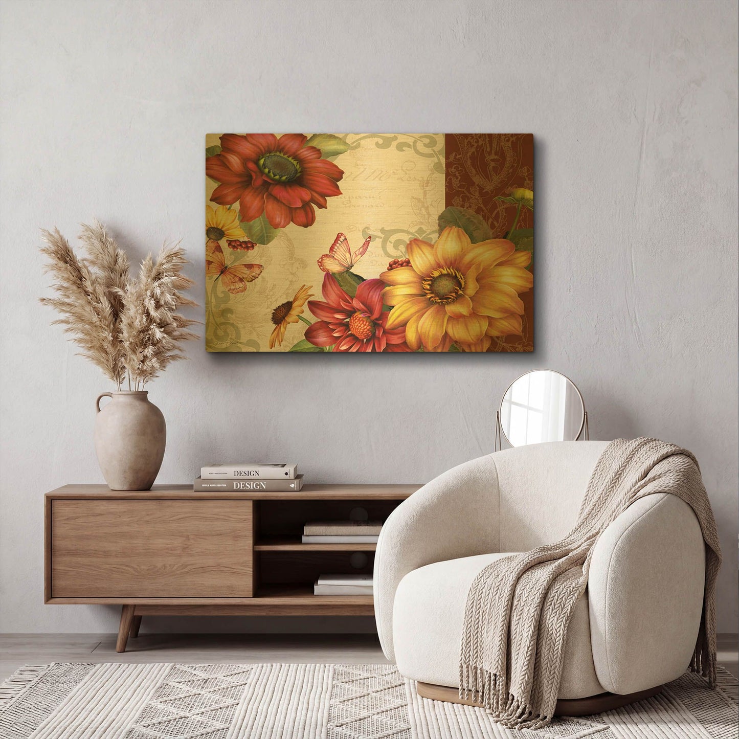 'Autumn Bouquet-A' By Jean Plout Gold Metal Wall Art