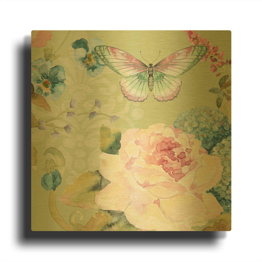 'Botanical Beauty 84' By Jean Plout Gold Metal Wall Art