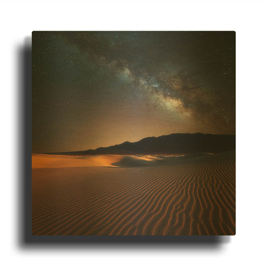 'Milky Way over Mesquite Dunes' By Darren White Gold Metal Wall Art