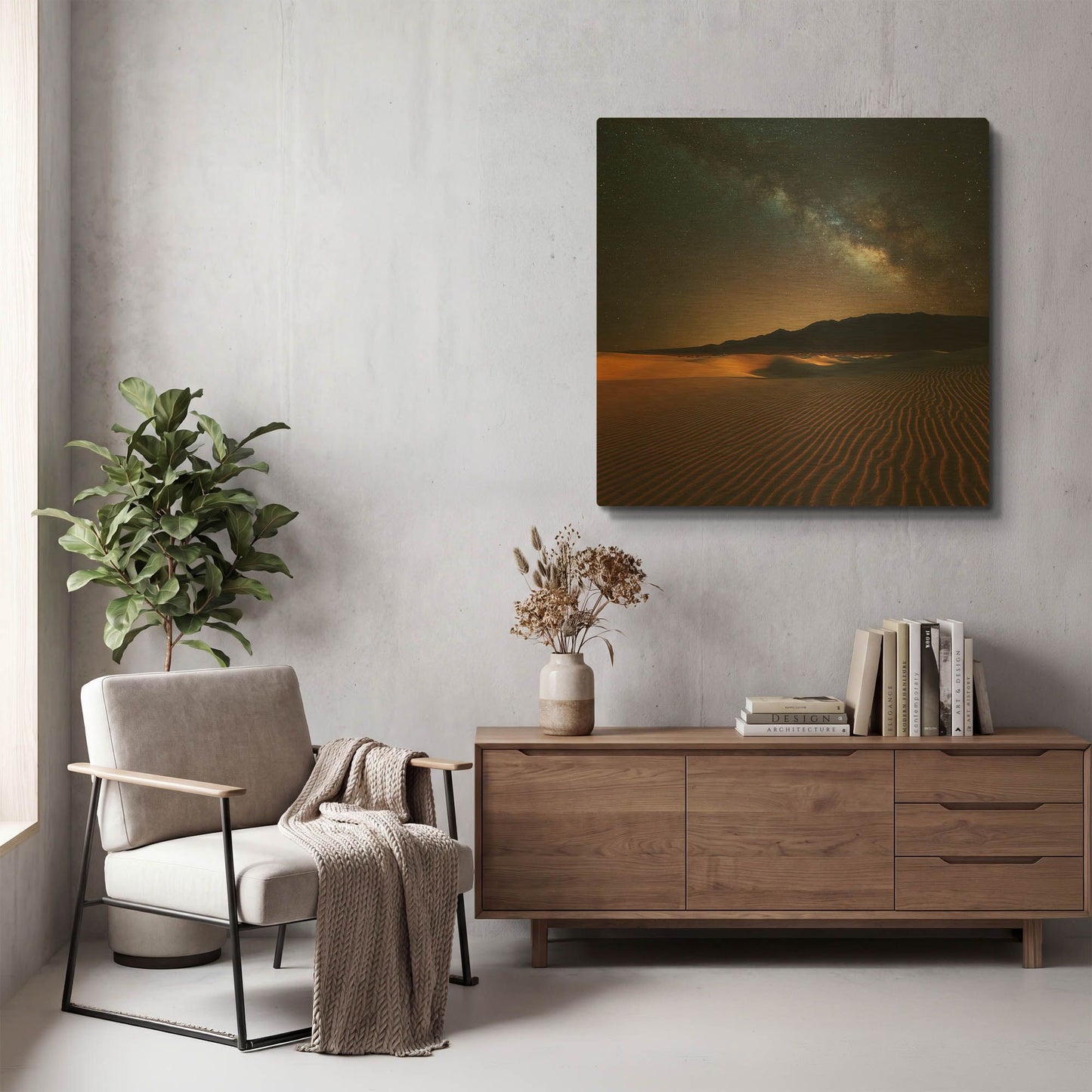 'Milky Way over Mesquite Dunes' By Darren White Gold Metal Wall Art