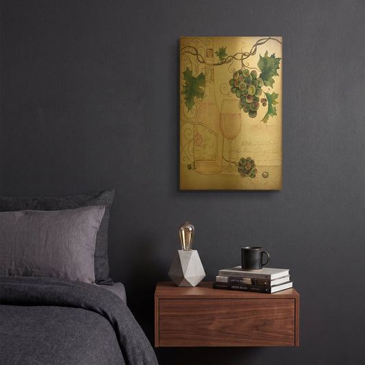 'Chateau Plout Wine A' By Jean Plout Gold Metal Wall Art