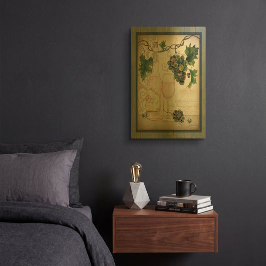 'Chateau Plout Wine C' By Jean Plout Gold Metal Wall Art