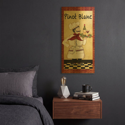 'Chefs 5pcs Pinot Blanc' By Jean Plout Gold Metal Wall Art